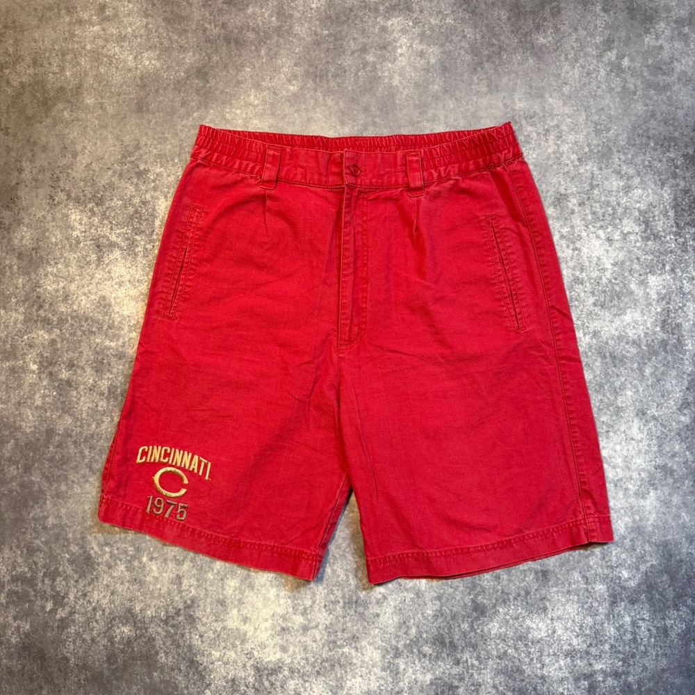 Vintage Mirage Cincinnati 1975 Embroidered Shorts Mens Large Red MLB‎